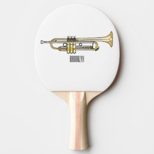 Trumpet cartoon illustration ping pong paddle