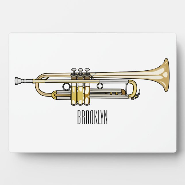 Trumpet cartoon illustration  plaque (Front)