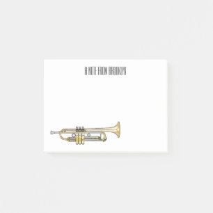 Trumpet cartoon illustration  post-it notes