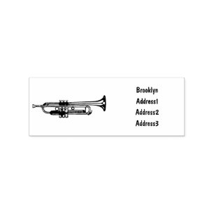Trumpet cartoon illustration rubber stamp