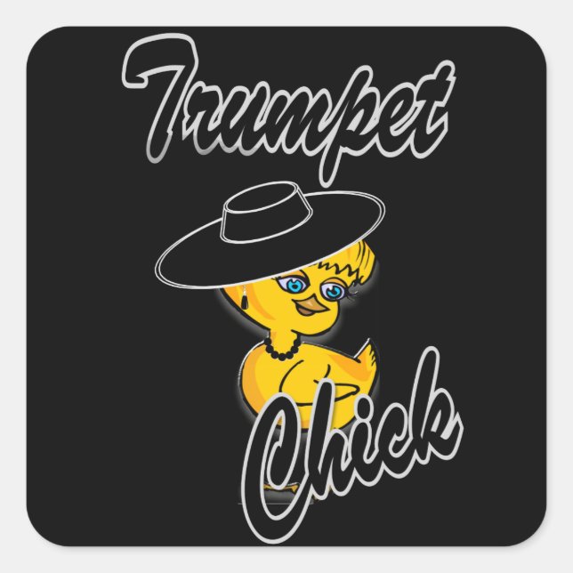 Trumpet Chick #4 Square Sticker (Front)