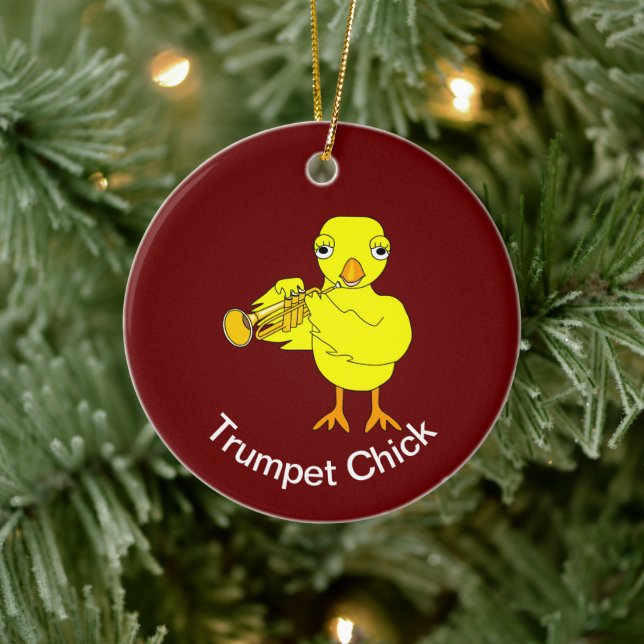 Trumpet Chick Ceramic Ornament (Tree)