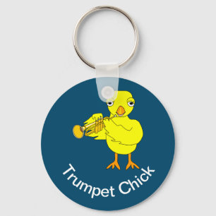 Trumpet Chick Key Ring