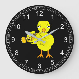 Trumpet Chick Large Clock