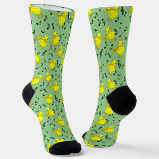 Trumpet Chick Music Notes Socks