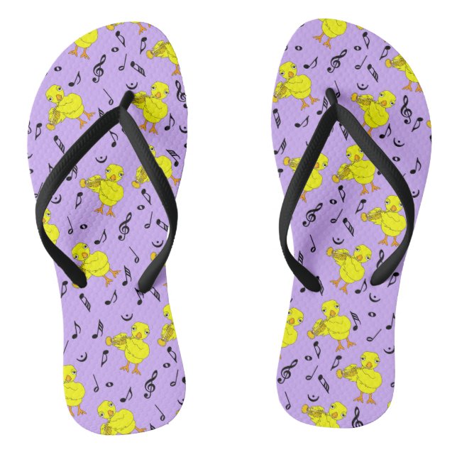 Trumpet Chick Music Notes Thongs (Footbed)