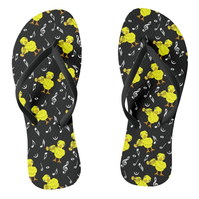 Trumpet Chick Music Notes Thongs (Footbed)