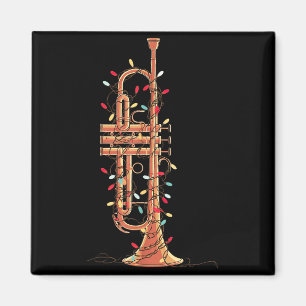 Trumpet Christmas Graphics Lights Lover Player Tru Magnet