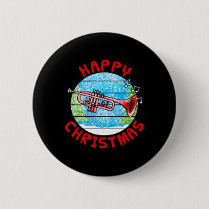 Trumpet Christmas Trumpeter Br Musician Music Teac 6 Cm Round Badge