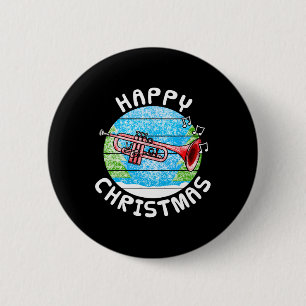 Trumpet Christmas Trumpeter Br Musician Music Teac 6 Cm Round Badge