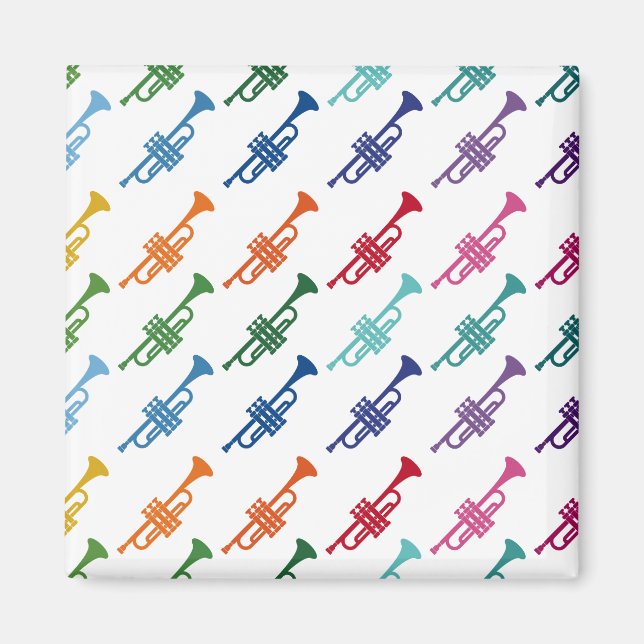 Trumpet Colourful Fun Array Music Magnet (Front)