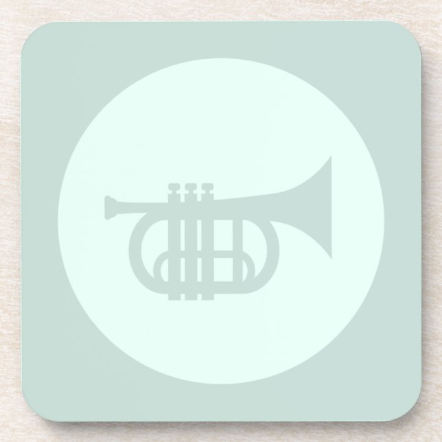Trumpet CUSTOM COLOR Music Art Coaster (Front)