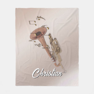 Trumpet Custom Name Blanket, Trumpet Blanket