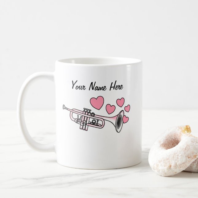 Trumpet Custom Wedding Mug Brass Musician (With Donut)