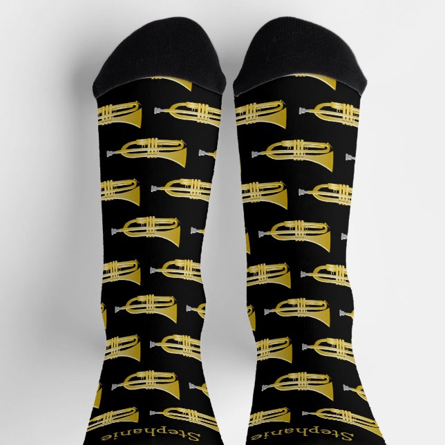 Trumpet Design Personalised Socks (Top)