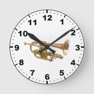 "Trumpet" design wall clocks