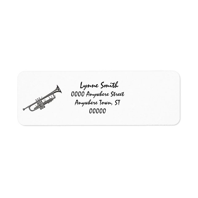Trumpet "Drawing" Return Address Label (Front)