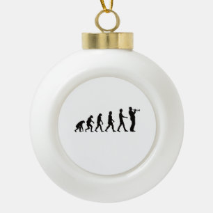 Trumpet Evolution Ceramic Ball Christmas Ornament