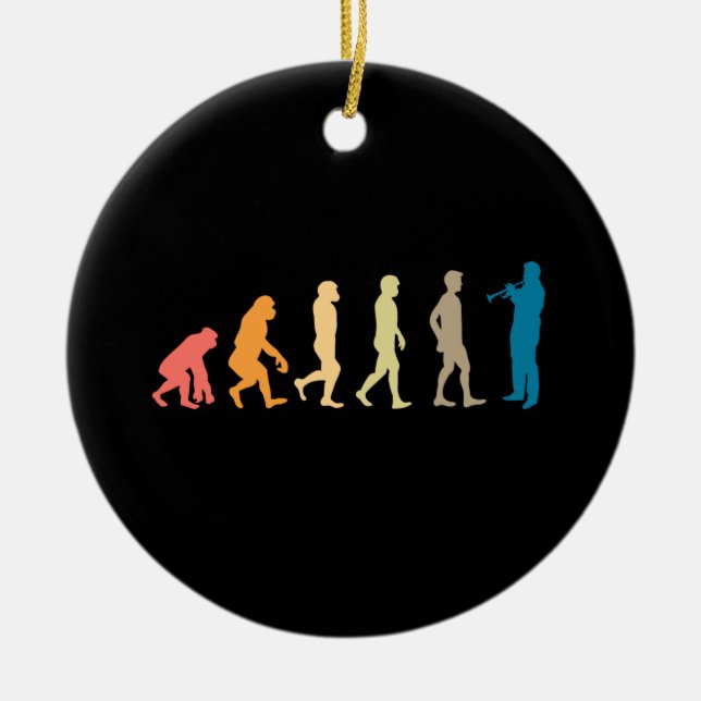 Trumpet Evolution Ceramic Ornament (Front)