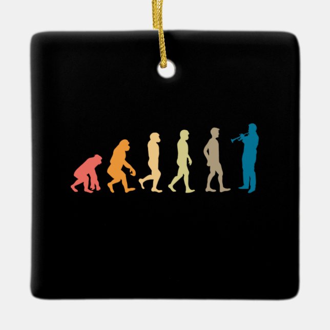 Trumpet Evolution Ceramic Ornament (Front)