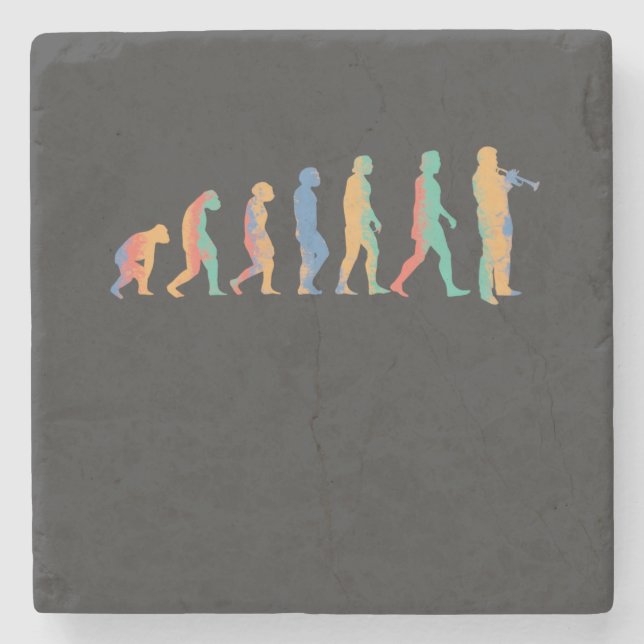 Trumpet Evolution Stone Coaster (Front)