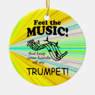 Trumpet Feel The Music Ceramic Ornament