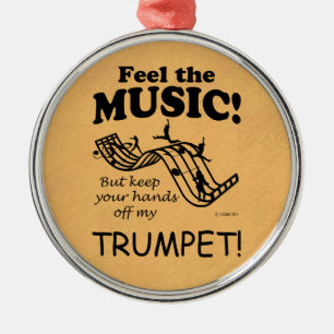 Trumpet Feel The Music Metal Ornament