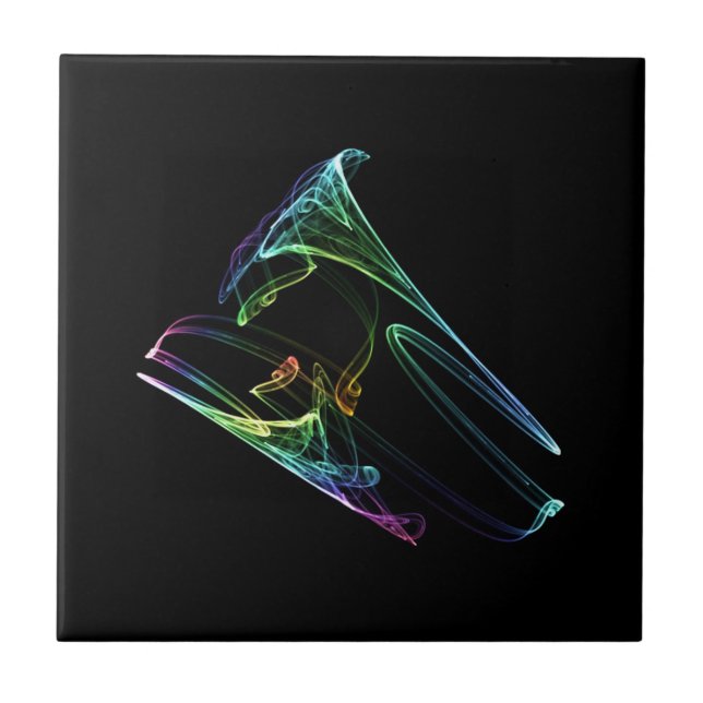 Trumpet Fractal Ceramic Tile (Front)