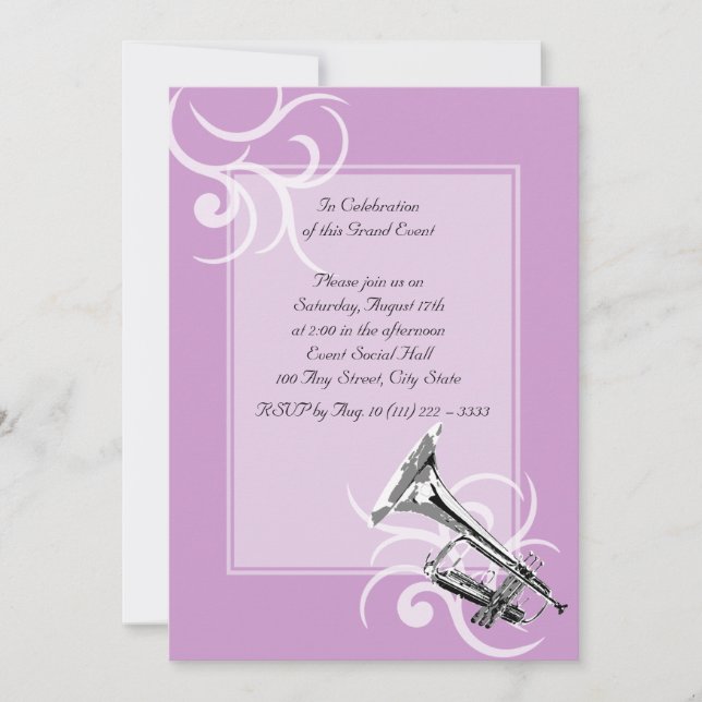 Trumpet Full Colour Invitation (Front)
