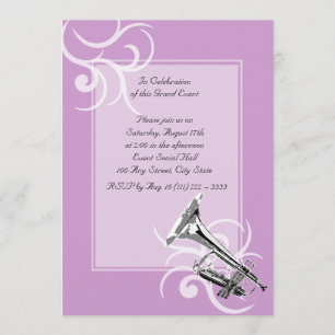 Trumpet Full Colour Invitation