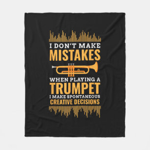 Trumpet Funny Musician Band Player Trumpeter Gift Fleece Blanket