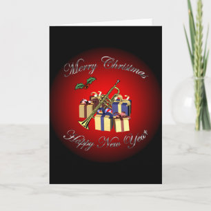Trumpet~ Gifts  “Merry Christmas & Happy New Year” Holiday Card