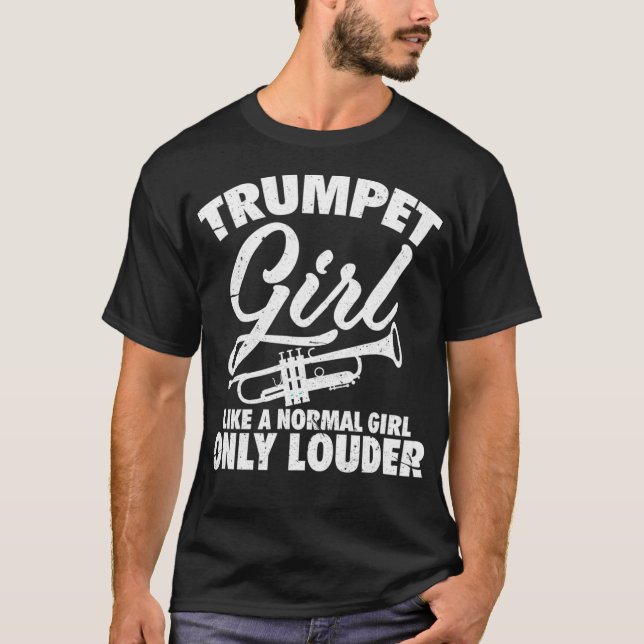 Trumpet Girl Funny Trumpet Player Marching Band T-Shirt (Front)