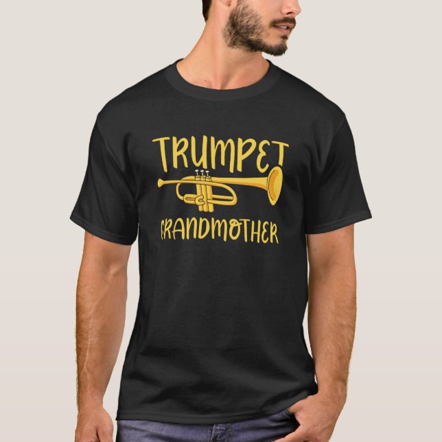 Trumpet Grandmother Instrument Musician Trumpeter  T-Shirt (Front)