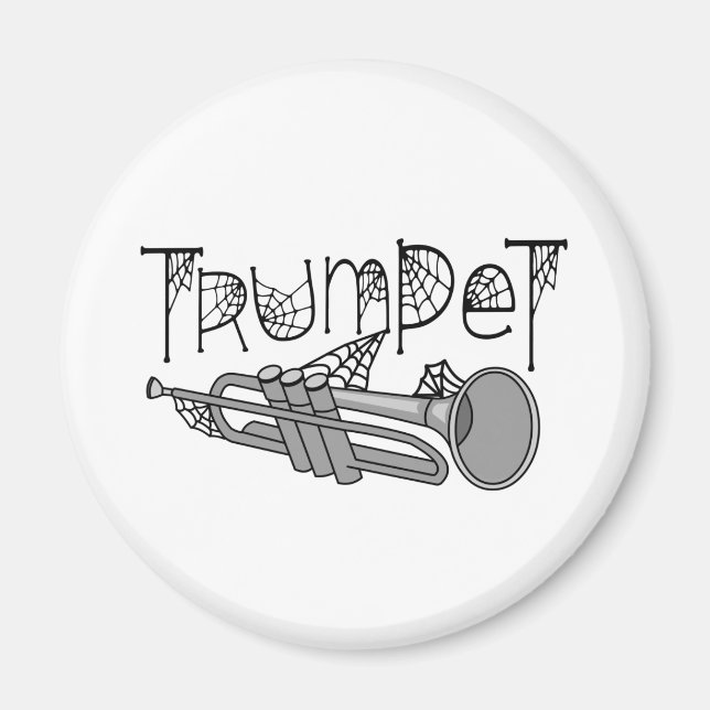 Trumpet Halloween Cobwebs Magnet (Front)