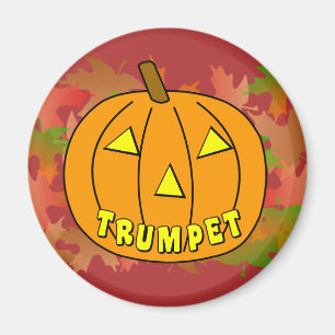 Trumpet Halloween Pumpkin Magnet
