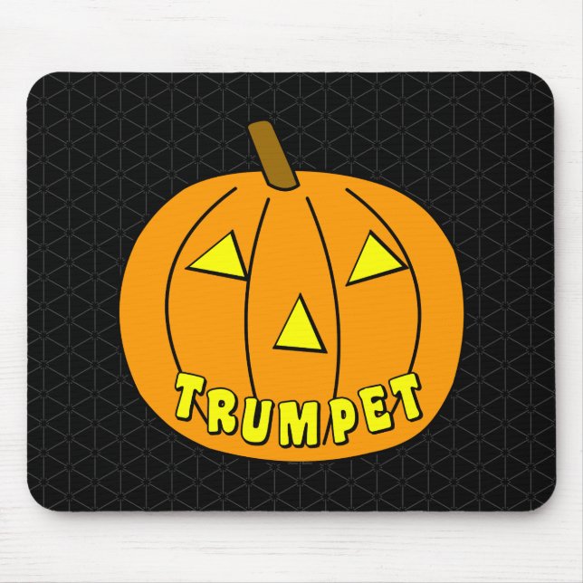 Trumpet Halloween Pumpkin Mouse Pad (Front)