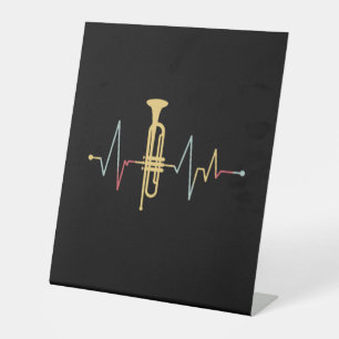 Trumpet Heartbeat Pedestal Sign