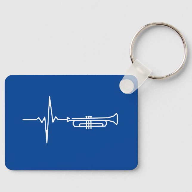 Trumpet Heartbeat Trumpet Player Gift Key Ring (Front)