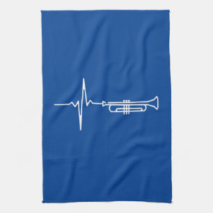 Trumpet Heartbeat Trumpet Player Gift Tea Towel