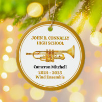 Trumpet High School Band Custom Gold Christmas