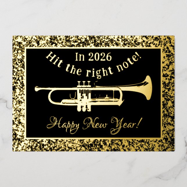 Trumpet  Hit the right note 2026 Greetings Card (Front)