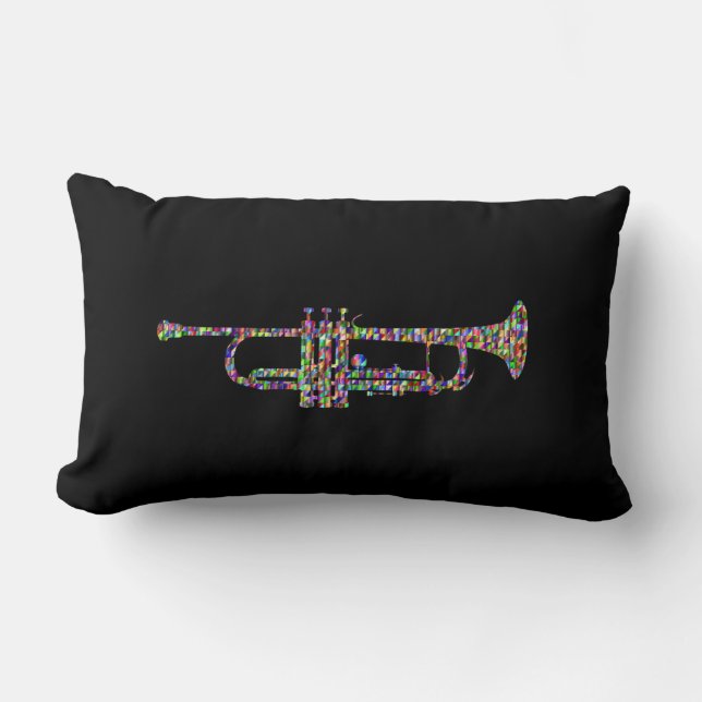 Trumpet jazz cool colourful instrument lumbar cushion (Front)