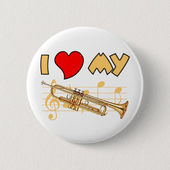 Trumpet Love 6 Cm Round Badge (Front)