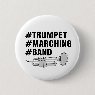 Trumpet Marching Band Hashtags 6 Cm Round Badge