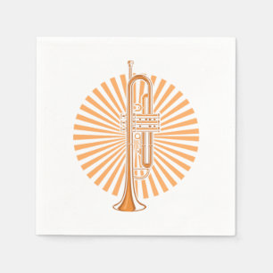 Trumpet Music Instrument Orchestra Band Jazz Gift Napkin