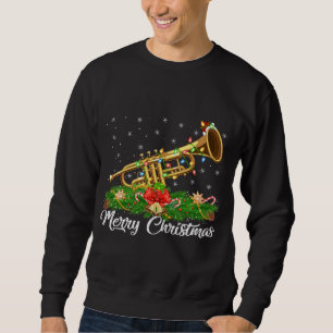 Trumpet Music Lover Matching Santa Hat Trumpet Chr Sweatshirt