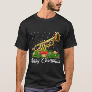Trumpet Music Lover Matching Santa Hat Trumpet Chr T-Shirt
