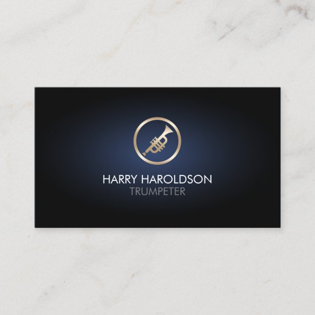 Trumpet Music Musician Business Card (Front)