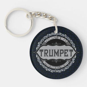 Trumpet Music Note Circle Key Ring